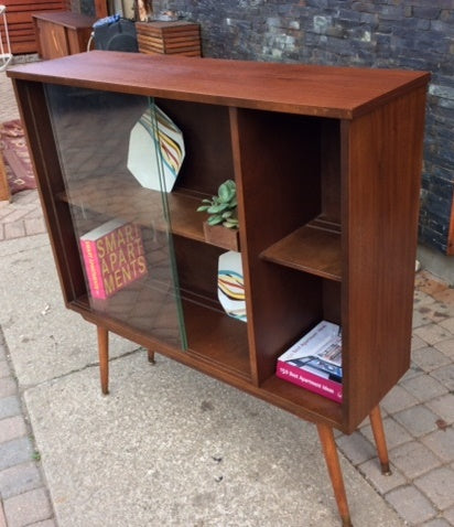 REFINISHED MCM Walnut Display Bookcase 40" - Mid Century Modern Toronto