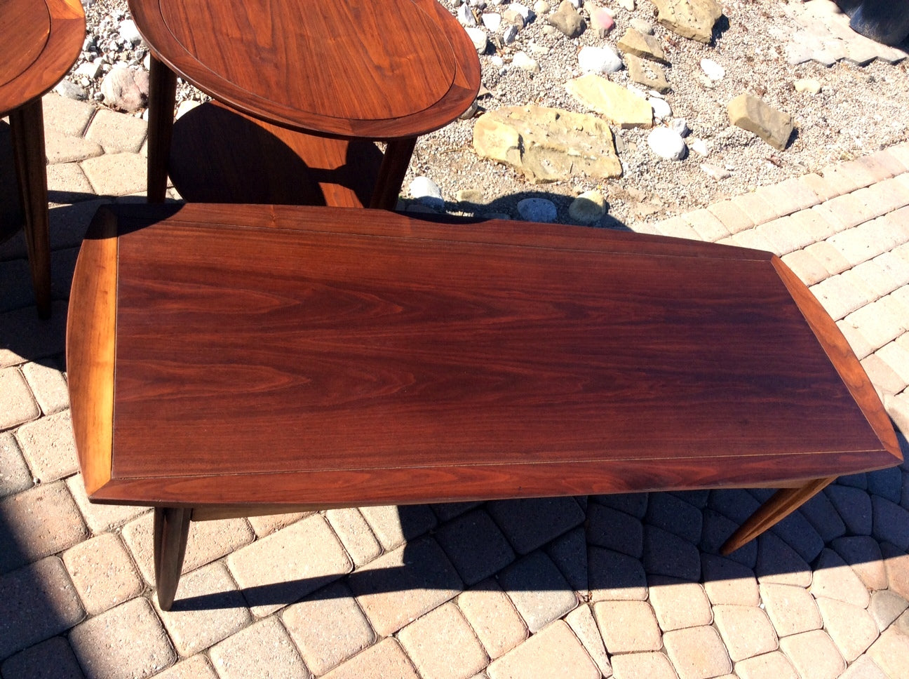 Mid Century Modern Set of Walnut Coffee Table & 2 End Tables REFINISHED - Mid Century Modern Toronto