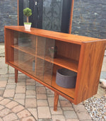 Mid Century Modern Teak Buffet TV Console Display RESTORED Low Narrow - Mid Century Modern Toronto 6