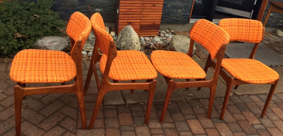 6 Erik Buch OD-49 Teak MCM Chairs REFINISHED REUPHOLSTERED, each $349 - Mid Century Modern Toronto