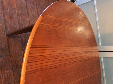 REFINISHED MCM Teak Table Oval (no leaf) 64" x 42", perfect - Mid Century Modern Toronto