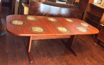Danish Mid Century Modern Teak Extendable Dining Table with Inlaid Tiles REFINISHED 5 - 8.5 feet - Mid Century Modern Toronto 1