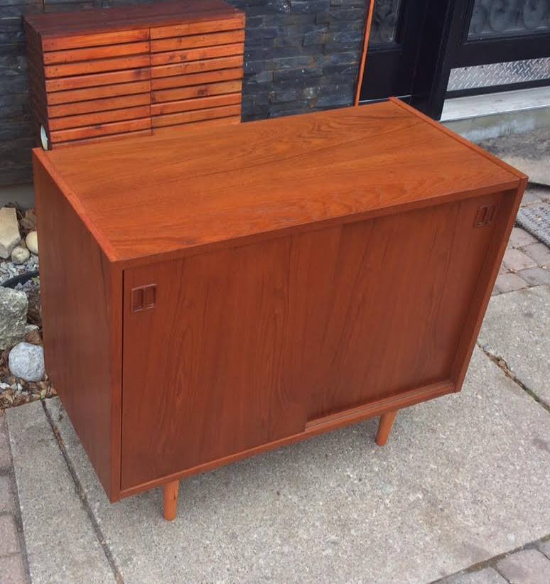 Danish Mid Century Modern Teak Sideboard TV Media Console, RESTORED - Mid Century Modern Toronto