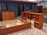 Teak MCM Queen Bedroom Set, made in Sweden, Restored, like New (platform bed, nightstands, his and her dressers) - Mid Century Modern Toronto 6