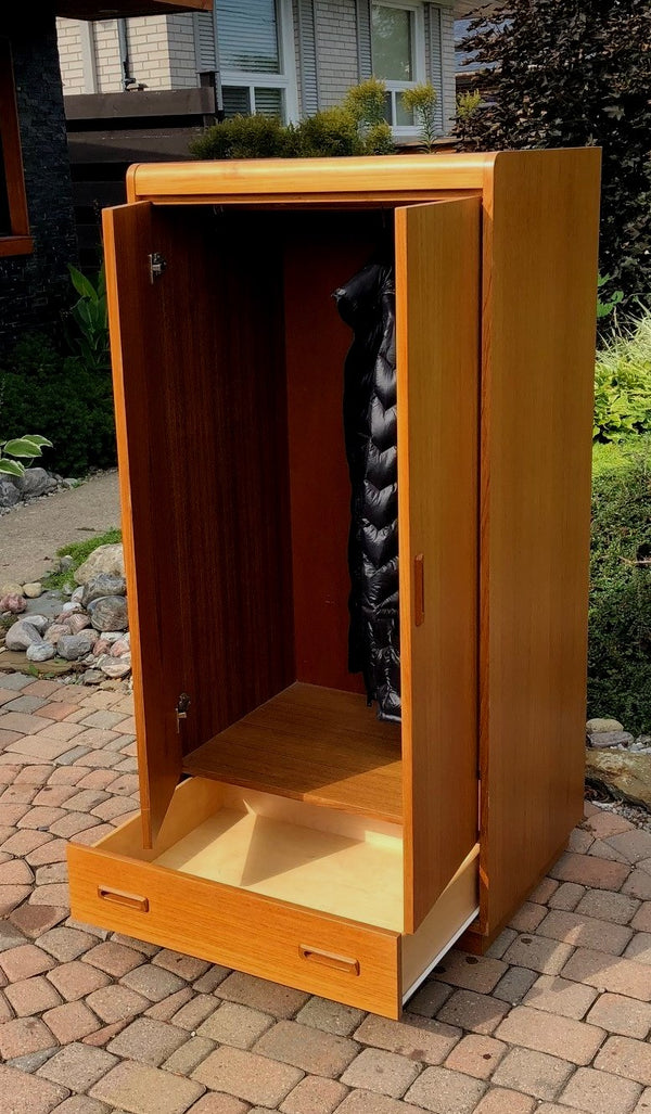 Teak MCM Wardrobe compact like new W 30" x H 60.5" - Mid Century Modern Toronto