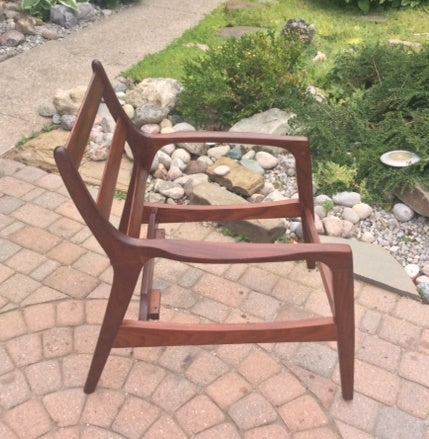 MCM Solid Teak Lounge Armchair by Jan Kuypers REFINISHED REUPHOLSTERED for Imperial - Mid Century Modern Toronto