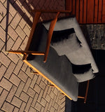 Mid Century Modern 3-Seater Sofa REFINISHED REUPHOLSTERED Charcoal Grey fabric - Mid Century Modern Toronto 12