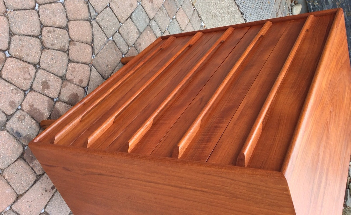 Mid Century Modern Teak Tallboy Dresser 5 Drawers RESTORED - Mid Century Modern Toronto