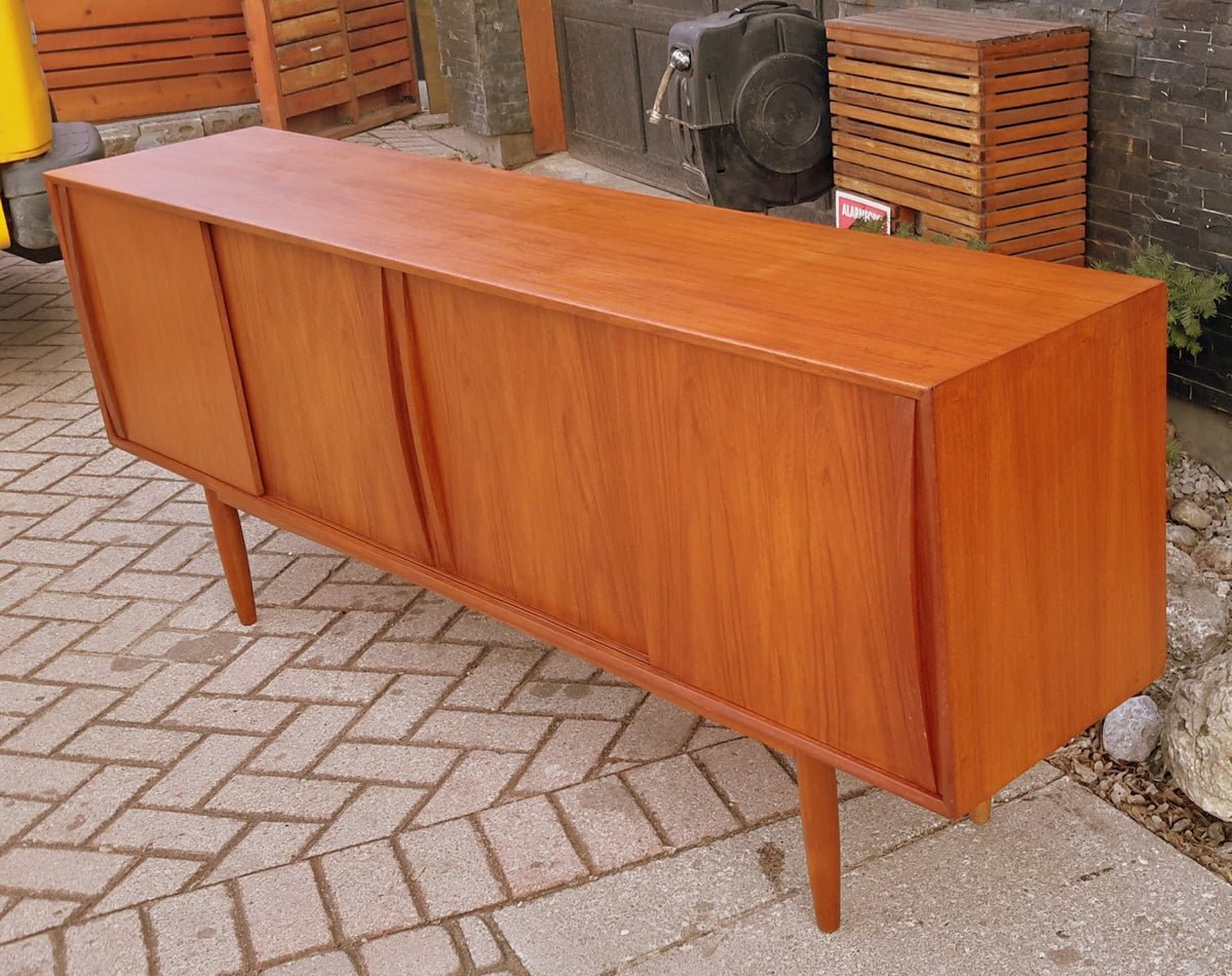 Danish Mid-Century Modern Teak  Credenza REFINISHED 77” - Mid Century Modern Toronto