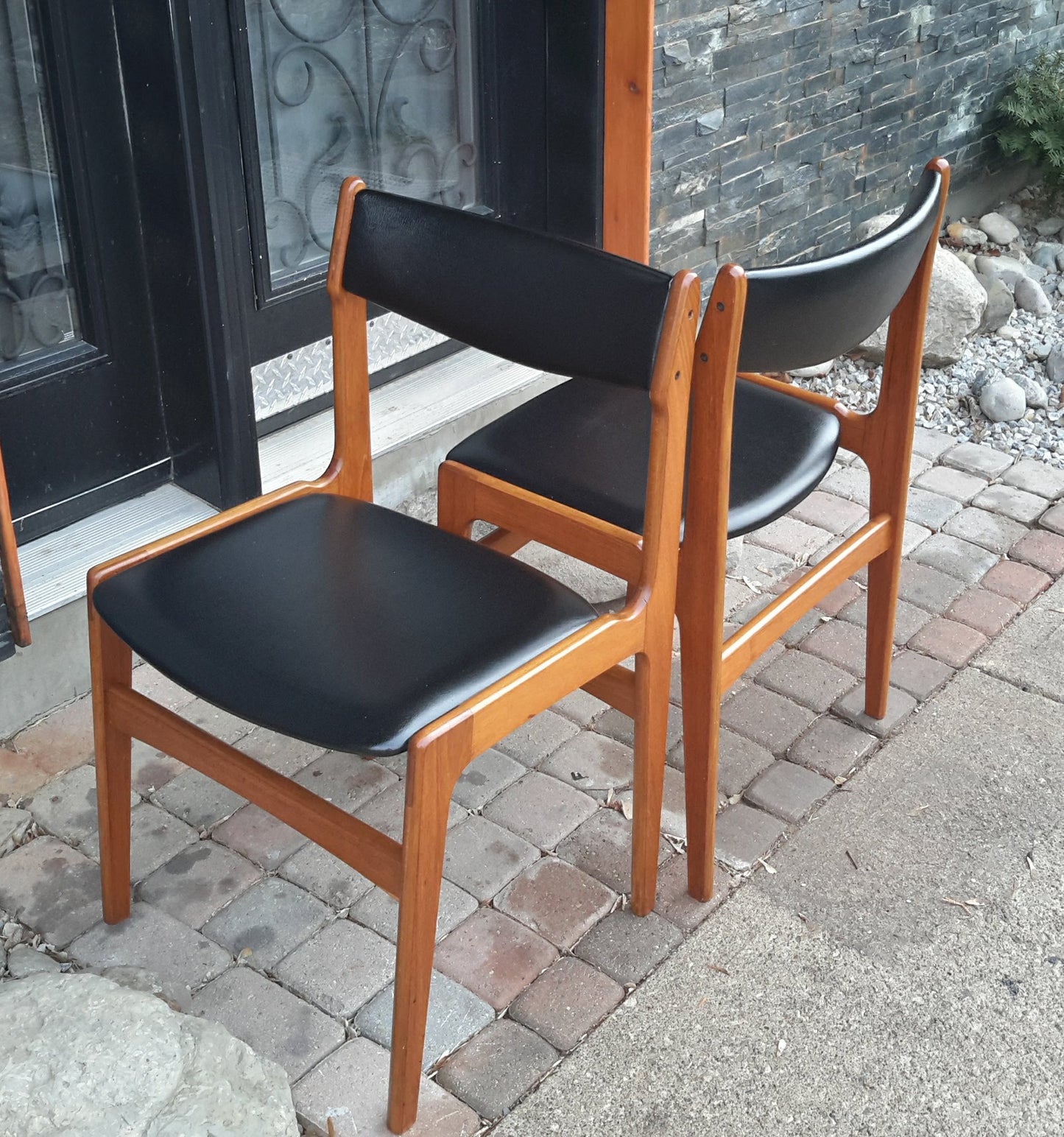 2 Restored MCM Solid Teak Dining Chairs by Erik Buch, each $175 - Mid Century Modern Toronto