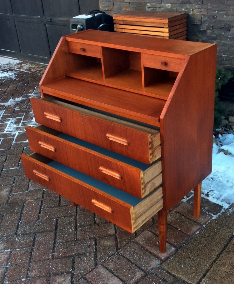 Danish Mid Century Modern Teak Dresser - Vanity or Secretary Desk REFINISHED - Mid Century Modern Toronto