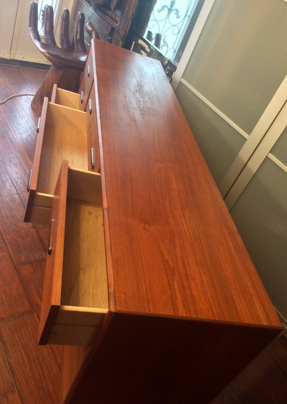 REFINISHED Mid-Century Modern Teak 9 drawers Dresser - Mid Century Modern Toronto