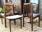 4 REUPHOLSTERED MCM Walnut Chairs, grey velvet, each $125 - Mid Century Modern Toronto 2