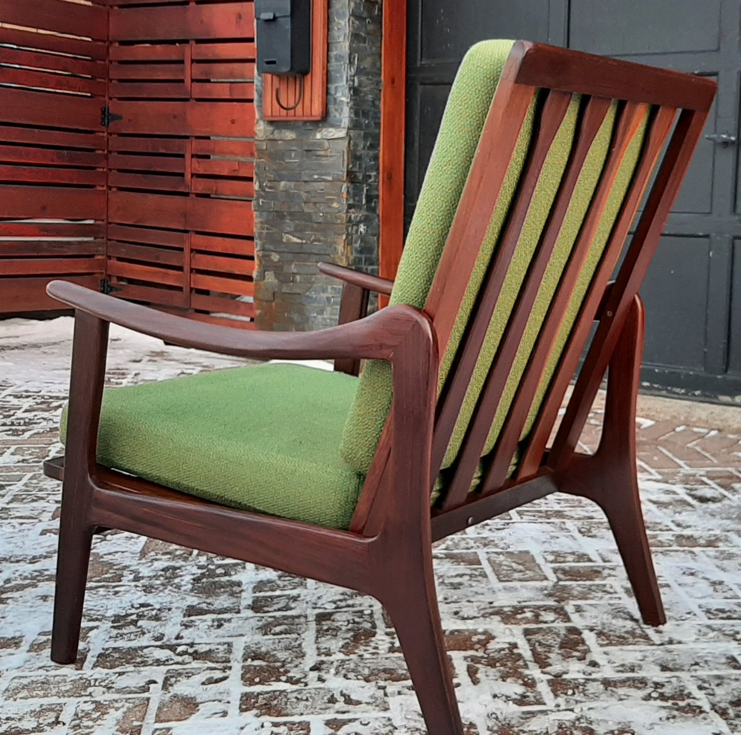 REFINISHED Danish MCM Solid Teak Lounge Chair PERFECT