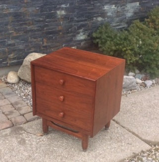 REFINISHED Mid Century Modern Walnut Night Stand - Mid Century Modern Toronto