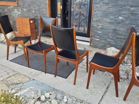 5 Mid Century Modern Teak Chairs, high-back, $75 each - Mid Century Modern Toronto