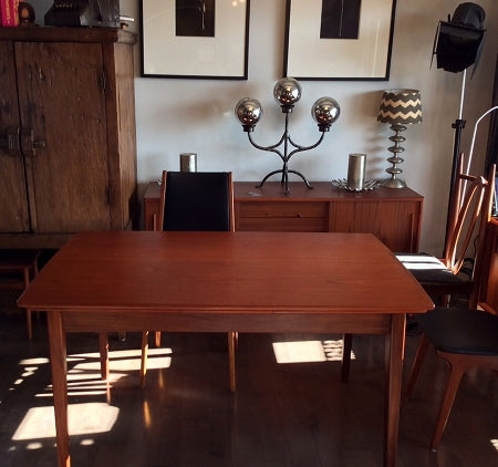 Danish Mid Century Modern Teak Dining Table Surfboard Extendable REFINISHED - Mid Century Modern Toronto