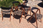 6 RESTORED MCM Kai Kristiansen “A -Frame” Teak Dining Chairs, each $375 on sale - Mid Century Modern Toronto 2