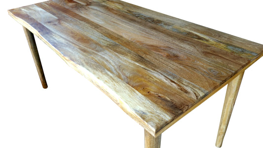 NEW Solid Wood Live Edge Dining Table, compact 63" seats up to 8 NATURAL - Mid Century Modern Toronto