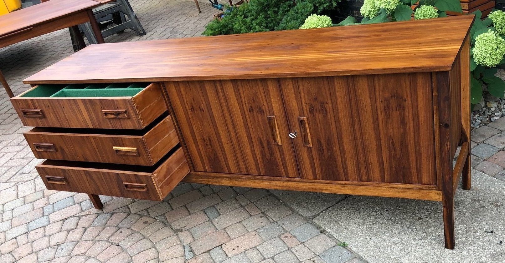 REFINISHED MCM Rosewood Sideboard TV Console 78" perfect - Mid Century Modern Toronto