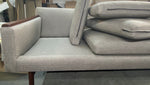REFINISHED REUPHOLSTERED in Greige Performance Fabric High Quality MCM Sofa by SELIG - PERFECT 7