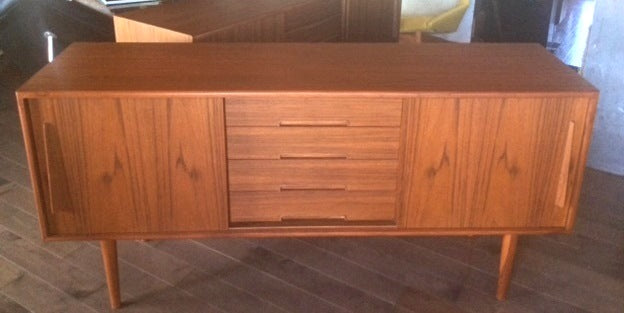Restored Danish MCM Teak Sideboard or Media TV Console, 63