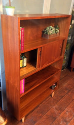 Danish MCM Teak Display Bookcase Bar Narrow REFINISHED 35.5