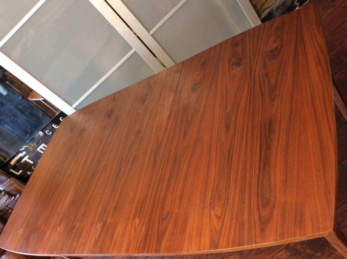 Mid Century Modern Walnut Dining Table Extendable w 1 leaf REFINISHED - Mid Century Modern Toronto