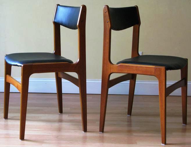 4 Danish Mid Century Modern Teak Chairs REUPHOLSTERED attributed to Eric Buck - Mid Century Modern Toronto