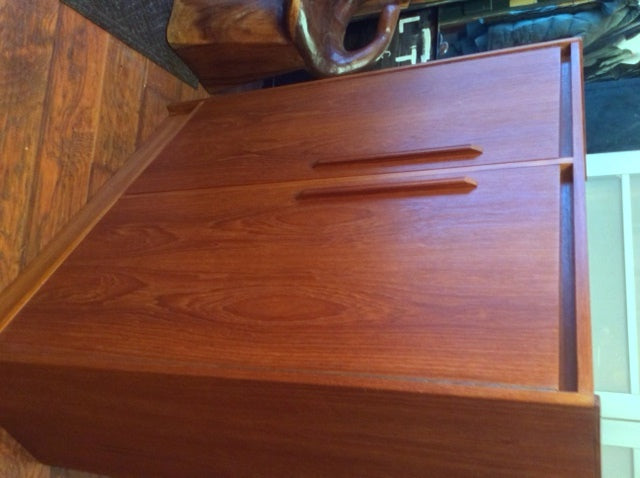 MCM Teak Tall Dresser Wardrobe Gentlemen’s Chest REFINISHED - Mid Century Modern Toronto