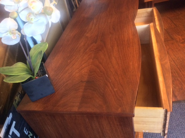 REFINISHED MCM Walnut Dresser Wavy Front 80" - Mid Century Modern Toronto