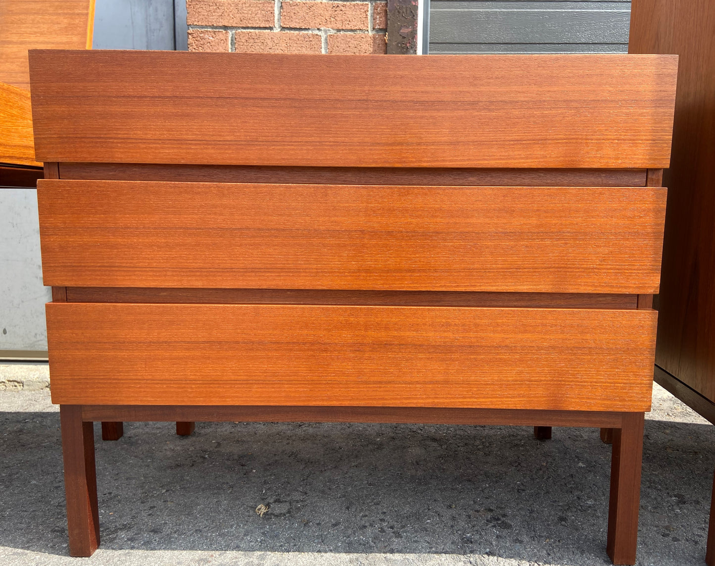 REFINISHED Mid Century Modern Teak Dresser 3 Drawers by Reff/ Knoll, PERFECT