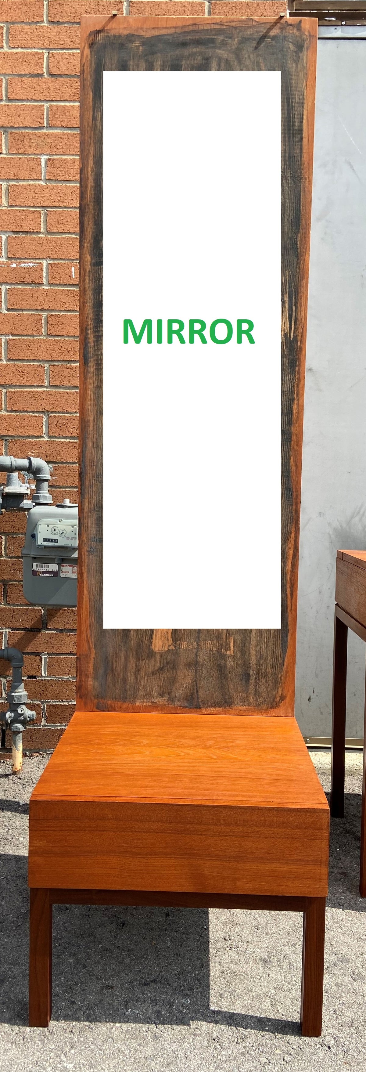 REFINISHED Mid Century Modern Teak Cabinet & Mirror by Reff/ Knoll, PERFECT