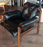 RESTORED Leather & Jacaranda Lounge Chair by Jean Gillon, made in Brazil, PERFECT - Mid Century Modern Toronto 1