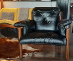 RESTORED Leather & Jacaranda Lounge Chair by Jean Gillon, made in Brazil, PERFECT - Mid Century Modern Toronto 4