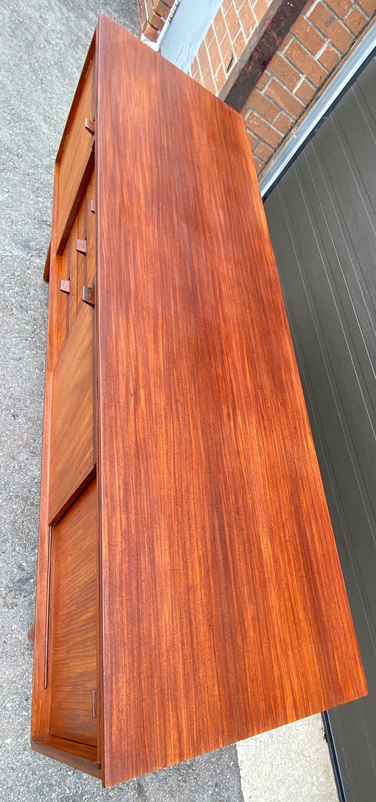 REFINISHED British Mid Century Modern SOLID Tola Sideboard, 66