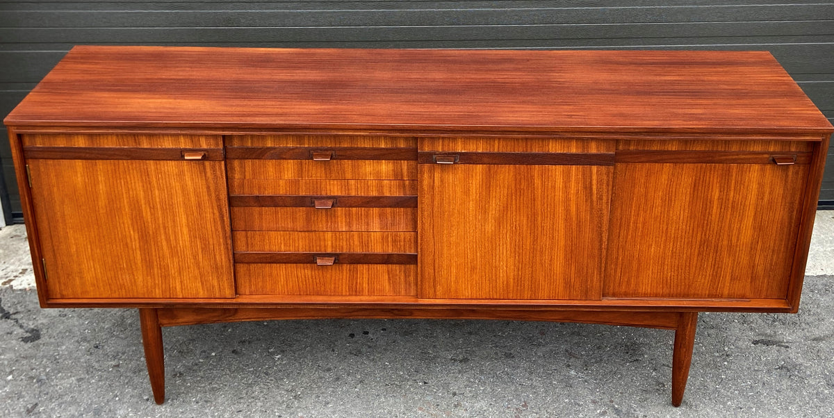 REFINISHED British Mid Century Modern SOLID Tola Sideboard, 66
