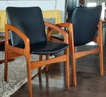 2 REFINISHED REUPHOLSTERED Danish MCM Angled Arm Chairs 5