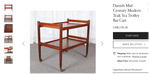 REFINISHED Danish Mid Century Modern Teak Bar Cart, Perfect 7