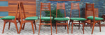 6 REFINISHED Danish MCM Teak Chairs by Niels Moller REUPHOLSTERED in green wool mohair 2