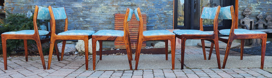 6 Danish Mid Century Modern rosewood chairs by Johannes Andersen