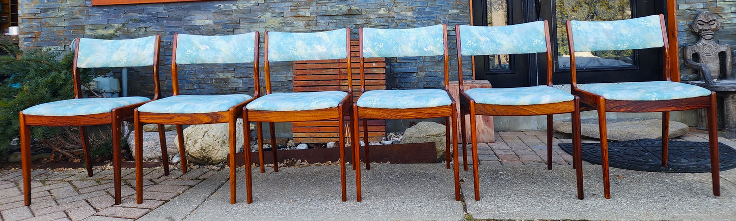 6 Danish Mid Century Modern rosewood chairs by Johannes Andersen