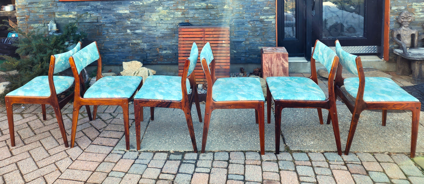 6 Danish Mid Century Modern rosewood chairs by Johannes Andersen