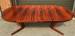 REFINISHED Danish Mid Century Modern Rosewood Table Round to Oval w 2 Leaves 47