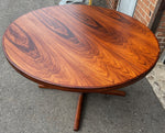 REFINISHED Danish Mid Century Modern Rosewood Table Round to Oval w 2 Leaves 47