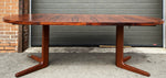 REFINISHED Danish Mid Century Modern Rosewood Table Round to Oval w 2 Leaves 47