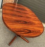REFINISHED Danish Mid Century Modern Rosewood Table Round to Oval w 2 Leaves 47
