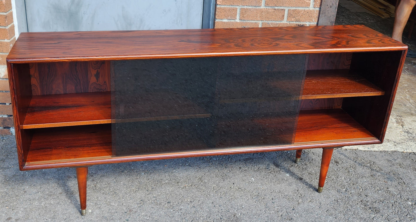 REFINISHED Danish Mid Century Modern Rosewood Display 59" by A. Christensen