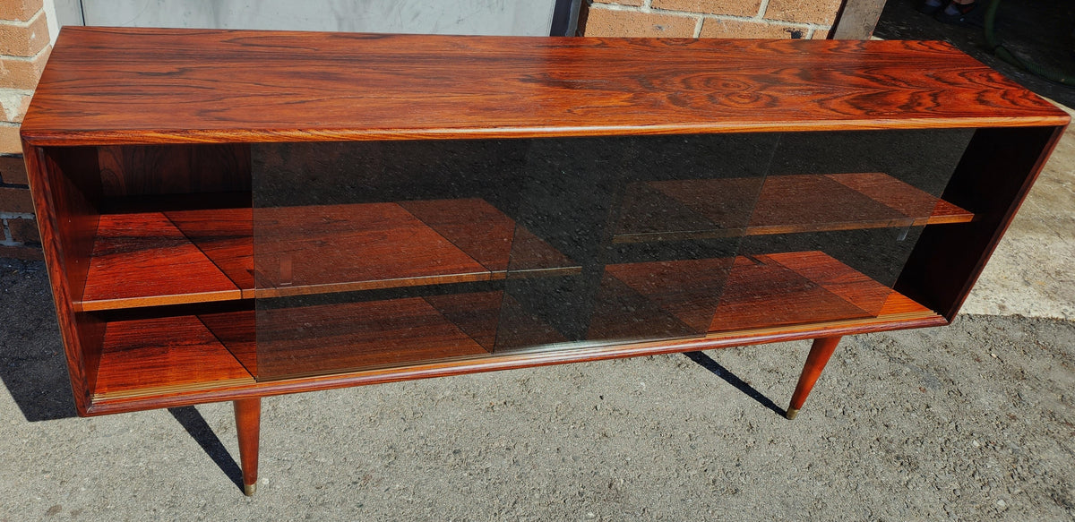 REFINISHED Danish Mid Century Modern Rosewood Display 59