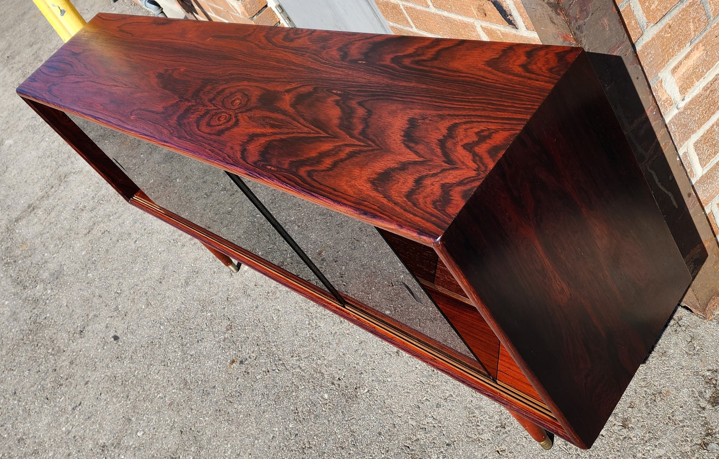 REFINISHED Danish Mid Century Modern Rosewood Display 59" by A. Christensen